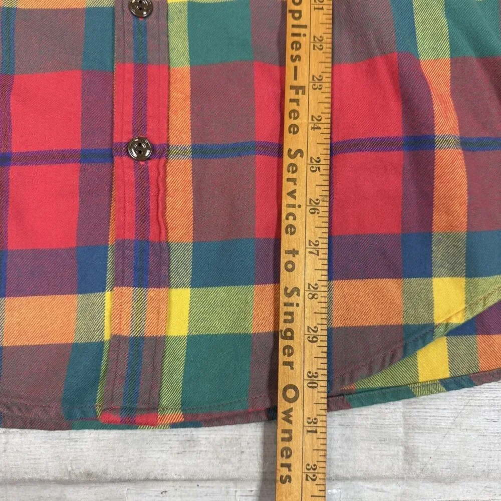 J. Crew Mens Midweight Plaid Flannel Workshirt Cotton Size XL